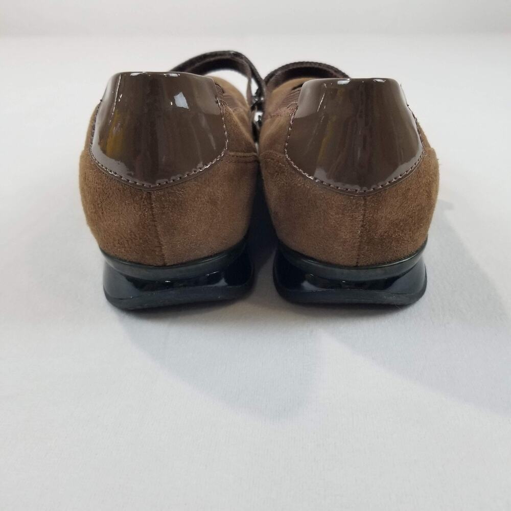 Aetrex Mary Jane Shoes Womens Size 9.5 Brown Suede Leather Flats Strap EE31W - Picture 6 of 11